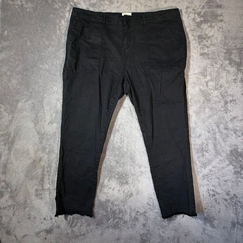 Sanctuary Standard Surplus Pants Size 18 Black Utility Straight Leg Raw Hem #779